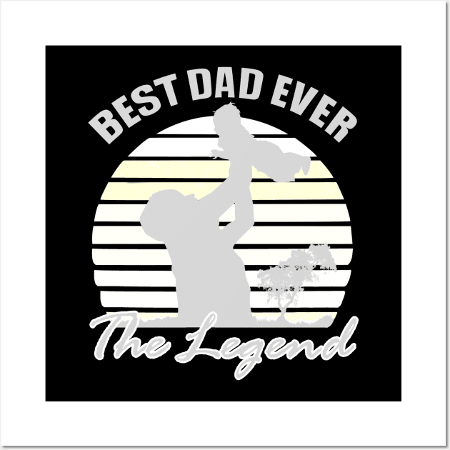 Best Dad Ever Retro Wall Art by Polahcrea